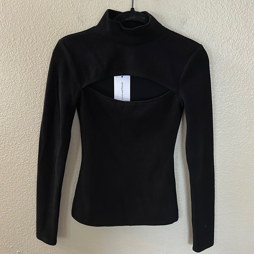 NEW Lovers and Friends Black Viana Long Sleeve Top Size XXS NWT - Picture 4 of 14